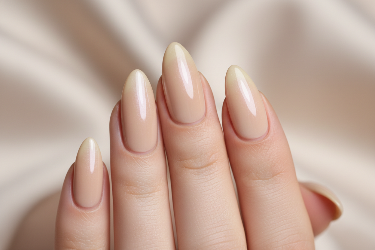 soft diffused lighting, pastel beige and cream tones, premium beauty brand aesthetic, minimal background, shallow depth of field, elegant composition, high-detail macro photography, clean editorial look, natural skin tones, 85mm lens, studio quality.
macro close-up of high-quality glossy nail tips arranged in a curve, premium focus.